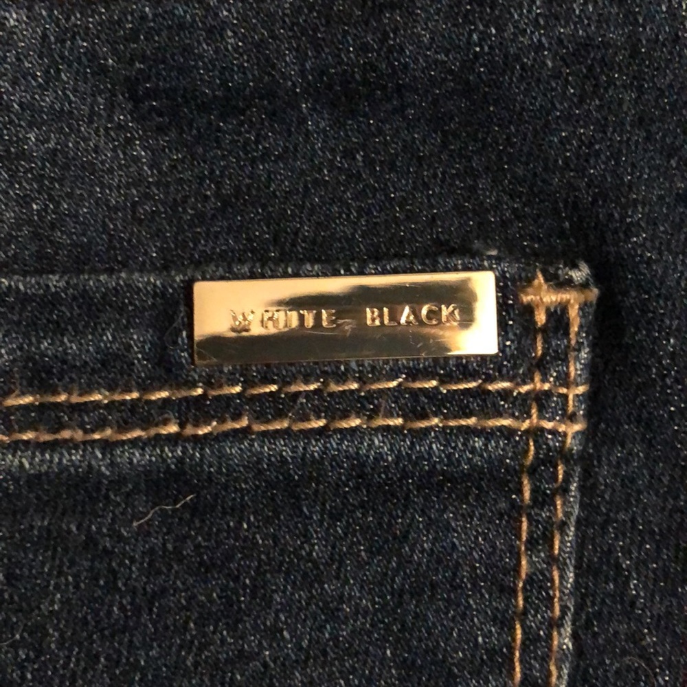 White Black Boot Cut Jeans - Picture 4 of 4